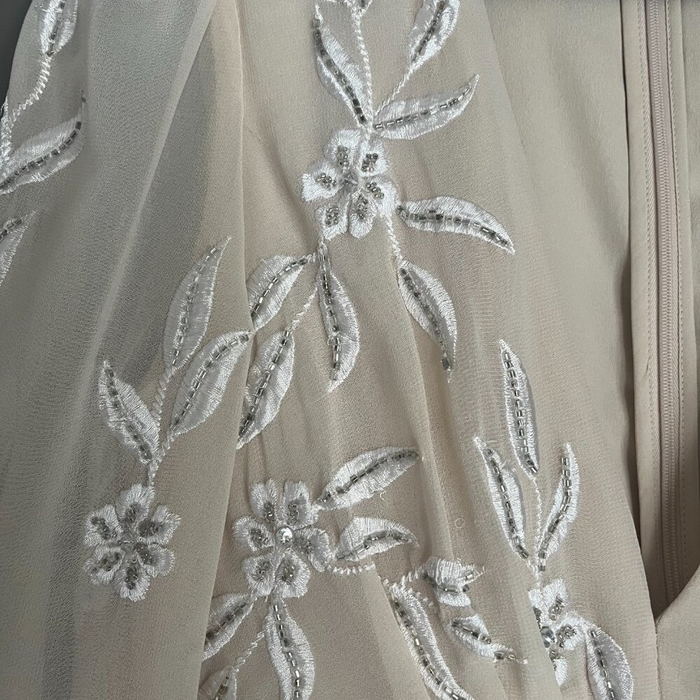 BHLDN Belize Embroidered A-Line Long-Sleeve V-Neck Gown - Picture 4 of 7